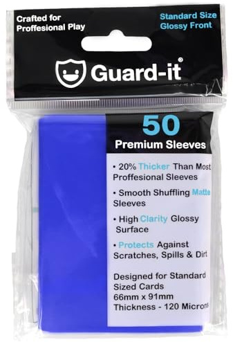 Guard-it - 50 Blue Standard Size Trading Card Sleeves - Premium Deck Protectors for Pokemon, Magic: The Gathering & Lorcana