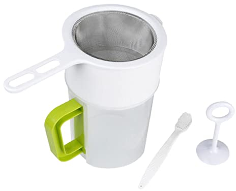 Mikinona 1satz Küchenhelfer Sojamilch Und Saftfilter Mit Sieb Und Bürste Lebensmittelechter Material Zum Filtern Von Pflanzenmilch Und Säften Praktische Anwendung Für Obst Und Gemüse