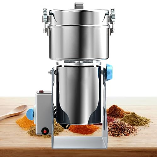 800g Electric Food Mill Grinder - High Speed 1500W Commercial Spice Grinders Stainless Steel - Pulverizer Powder Machine for Dry Grains Spices Cereals Coffee Corn Pepper - Swing Type