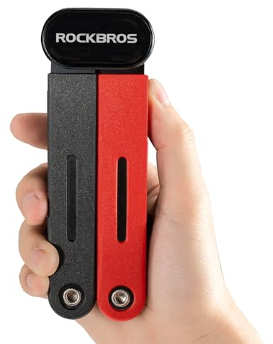 ROCKBROS Lucchetto Pieghevole Bici 120 cm, Lucchetto Bicicletta Antifurto, Lucchetto Portatile con Supporto, Alta Sicurezza E Durevole per Bici Monopattino