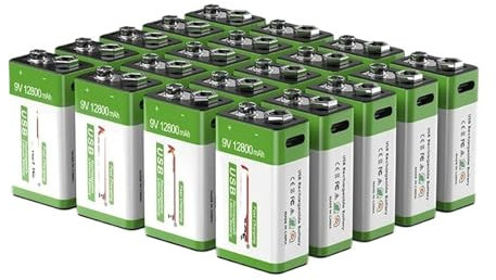 Batterie Rechargeable 12800 MAh Micro USB Batteries Au Lithium, Compatible for Multimètre Microphone Jouet Télécommande KTV BruNew 9 V Li-ION Batterie(20PCS)