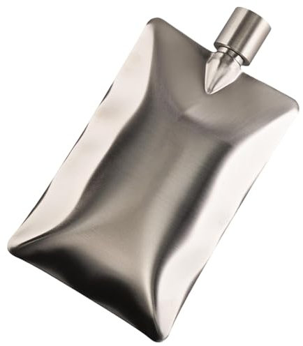 Bottiglia tascabile per whisky, fiaschetta piatta in acciaio inox, a stagna, per bottiglie di vino, liquori e acqua