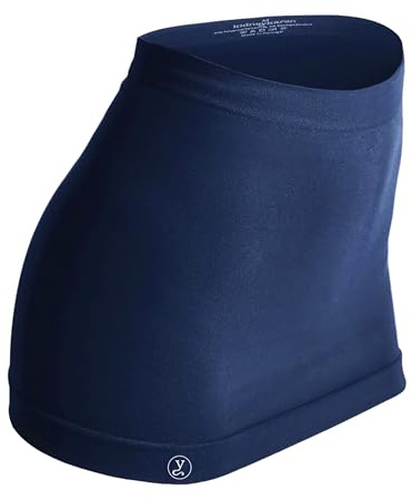Tube Nierenwärmer Damen: Premium Rückenwärmer Rund-Strick, Bandeau-Top, Bauchwärmer & Rock, Für Alltag, Yoga & Sport, Shirtverlängerung, Stretch Schlauchrock, OEKO-TEX 100 (nautic blue, L)