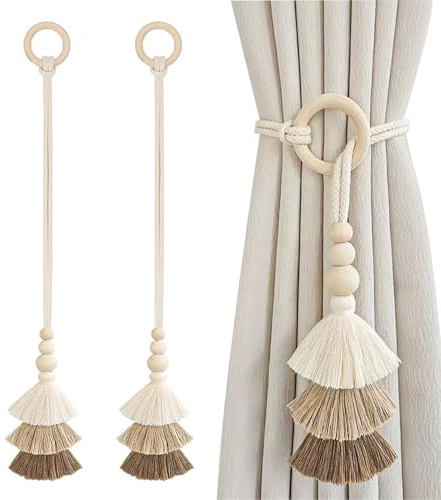 Nastri Per Tendaggi Con Nappine,Supporti Decorativi Per Tende | Set di 2 Legacci per Tende da Sala da Pranzo Studio