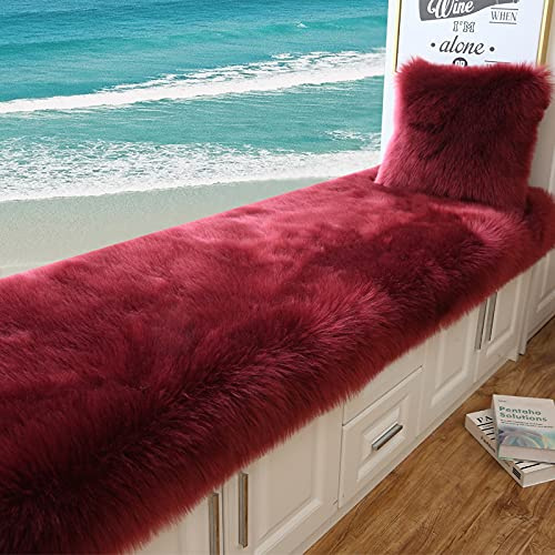 SUXUMHAO Runner da tavola in peluche a tinta unita, tappeto a pelo lungo decorativo in finta pelle di pecora, antiscivolo, per Natale, matrimoni, tovaglia di lusso in finta pelliccia, 50 x 50 cm