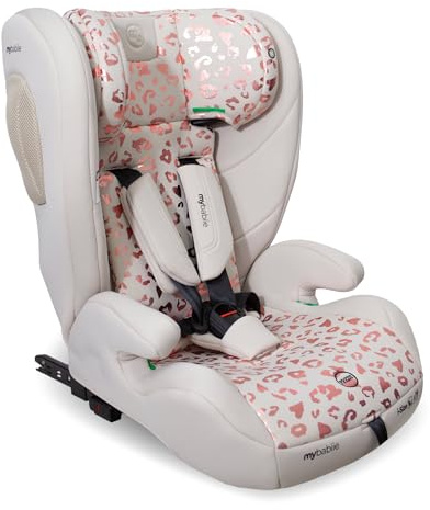 My Babiie MBCS75 Toddler to Booster R129 Child Car Seat - ISOFIX with Top Tether, Harness, 76-150cm (Approx. 9-36kg, 15 Months - 12 Years), i-Size, Group 1/2/3, Adjustable, Forward Facing - Pink