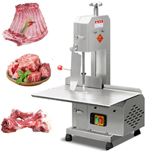 ZenSeFarin Electric Meat Cutter Machine - Commercial Bone Saw for Supermarkets and Home Kitchen, Tabletop Meat Bone Band Saw 750W High-Power Meat Processing Equipment