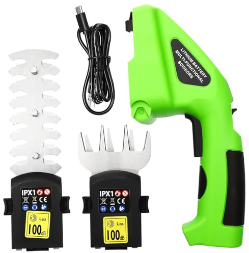 SHINEOFI Tagliasiepi a Batteria Elettrico Lame in Lega Temprata, Cesoie Da Potatura Robuste e Portatili Per Giardino, Forbici Elettriche Per Erba Manici Ergonomici Per Taglio Preciso in Spazi Esterni