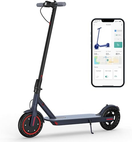 Elektroroller für Erwachsene, Motor 350 W mit Akku 36 V 10,4 Ah, Autonomie 20 – 30 km, volle Reifen 8,5 Zoll, bis zu 25 km/h, 3 Geschwindigkeitsmodi, zusammenklappbarer E-Scooter mit Steuerung per App