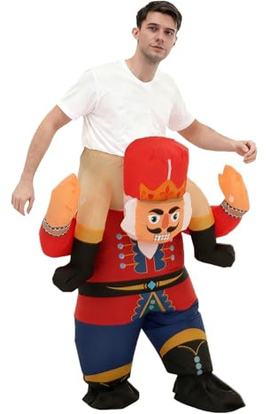 JASHKE Disfraz Navidad Inflable Adulto Disfraces Cascanueces Inflables Traje de Soldado Cascanueces Hinchable para Adultos