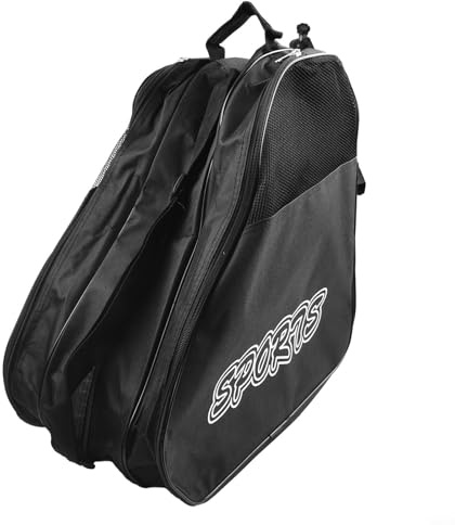 Besttoolifes Schlittschuhtasche für Rollschuhe, Inline-Skala, Oxford-Tuch, Skate und Tasche mit verstellbarem Schultergurt, Dreilagen-Format, passend für Skates Up Skates für 44 (schwarz)