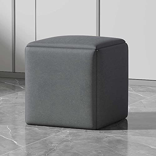 Mångsidig 5-i-1 kubottoman-stol – stapelbart rullande fotstöd och pall – perfekt för vardagsrum/matsalar – snygg fyrkantig design med tekniskt tyg