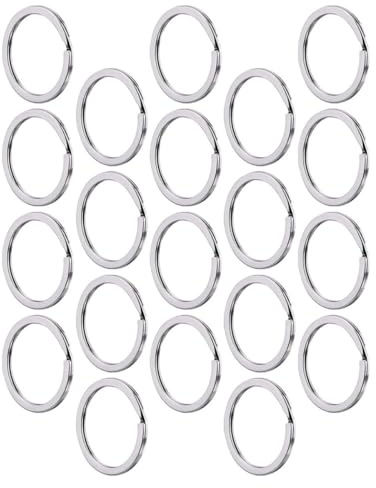 Beavorty 100pcs Flat Split Key Rings Metal Keychain Rings DIY Jewelry Findings Craft Accessories for Key Chain Attachments