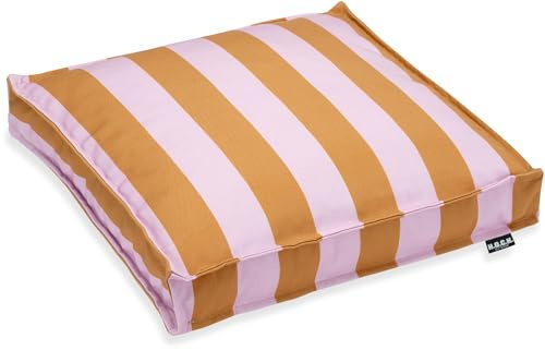 H.O.C.K. Riviera Stripe Outdoor Sitzkissen – Wetterfeste Stuhlkissen mit Blockstreifen – UV-Beständig, Wasser- & Schmutzabweisend – Handmade in Germany (Cognac Flieder, 40x40x5cm)