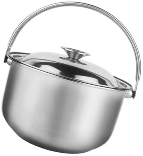 SUPVOX Olla de Acero Inoxidable 24 Cm Tapa y Asa, Tazón Grande para Mezclar, Olla Multiusos para Cocina Doméstica, Compatible Cocinas de Inducción y Gas, Adecuado para Sopa y Guisos