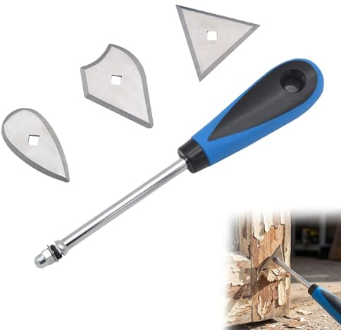 3 in 1 Paint Scraper Tool Set, Stainless Steel Shave Hook Scraper with 3 Blades (Triangle, Combination, Heart), Paint Stripper Tool for Home Renovation Woodworking & DIY