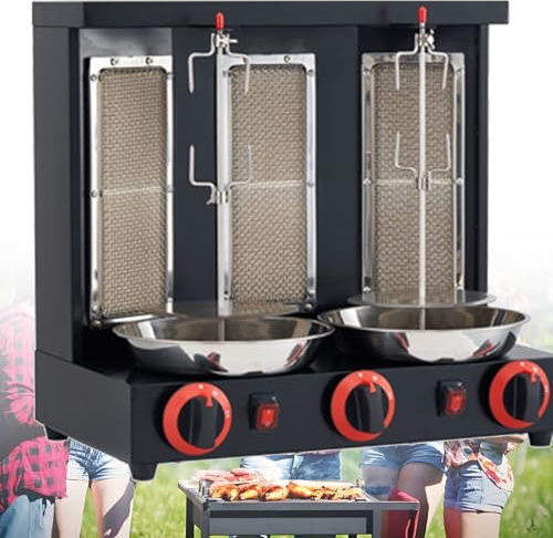 Vertical Doner Kebab Machine Commercial Gyro Grill Asador con ajuste de temperatura para la cocina del hogar