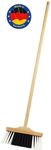 Theo Klein 6609 Holzbesen I Kinderbesen mit stabilen Holzstiel I Robuste Kunststoffborsten I Maße: 18 cm x 5 cm x 60 cm I Spielzeug für Kinder ab 3 Jahren
