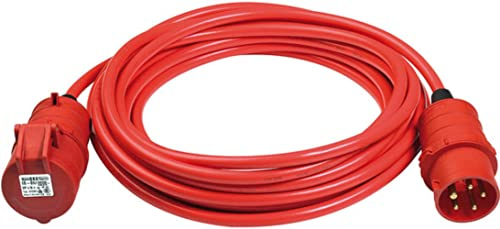 Brennenstuhl BREMAXX CEE Verlängerungskabel IP44 (10m Kabel, AT-N07V3V3-F 5G1,5, mit CEE Stecker und Kupplung, für außen, einsetzbar bis -35°C, Made in Germany) rot