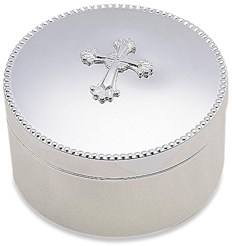 Reed & Barton Abbey Cross Silverplate Keepsake Box, silver plated, Metallic, 0.85 LB