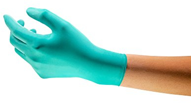 Ansell TouchNTuff 92-500 inweg-Nitrilhandschuhe Gepudert, Latexfrei Handschuh, Exzellenter Schutz bei Mechanik- und Chemikalienarbeiten, Lebensmitteln, Grün, Grün, Größe M (100 Handschuhe)