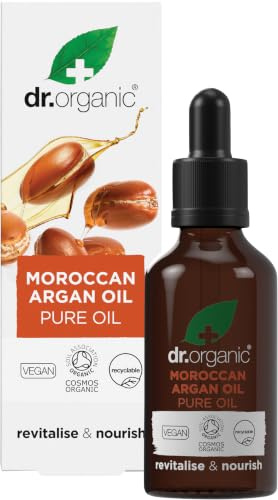 Dr. Organic Marokkanisches Arganöl 100% Reines Öl, Auffüllend, Für Haare, Haut & Nägel, Herren, Damen, natürlich, vegan, tierversuchsfrei, paraben- und SLS-frei, biologisch, 50ml