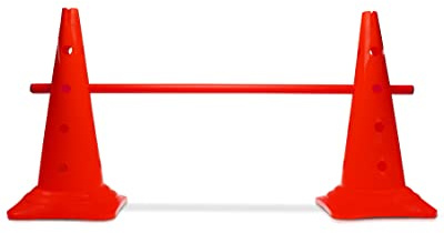 SPORTIKEL24 Kombi Kegel-Hürde – Steckhürde für Agility Training – Sprung- & Slalom-Hütchen für Hund, Sport, Pferd & Kind – 50 cm