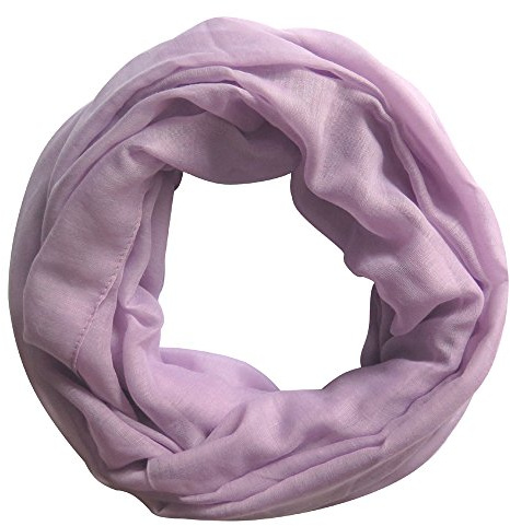 Lina & Lily Solid Color Plain Women's Infinity Loop Scarf Lightweight (lavender)
