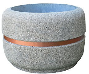 ARTISTICA GRANILLO FIORIERA IN CEMENTO,VASI,INTERNO E ESTERNO, INERTI A VISTA H 70 DIAM.105 CM.