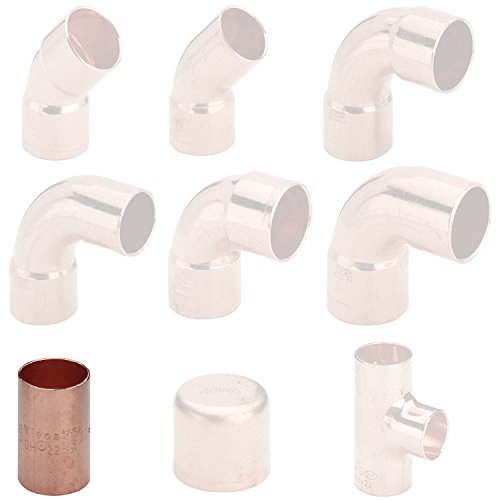 Fittingstore - Kupfer Lötffinge Bogen Winkel Muffe Kappe T-Stück verschiedene Größen (Muffe - 28 mm)