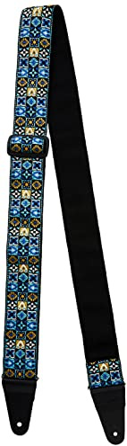 Fender® Festival – gitarrrem – vintageinspirerad vävd – blå mosaikdesign