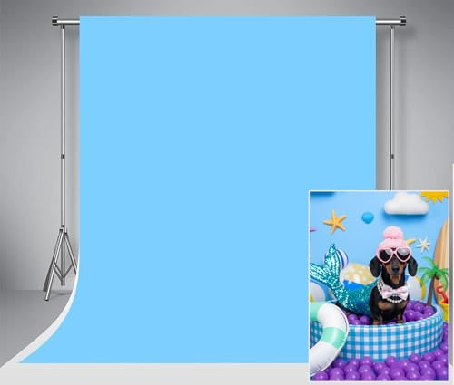 Kate Blauer Fotohintergrund 1,5x2,2m Einfarbiger Fotobox Hintergrund Mikrofaser Nahtlose Porträthintergründe für das Newborn Photography Studio