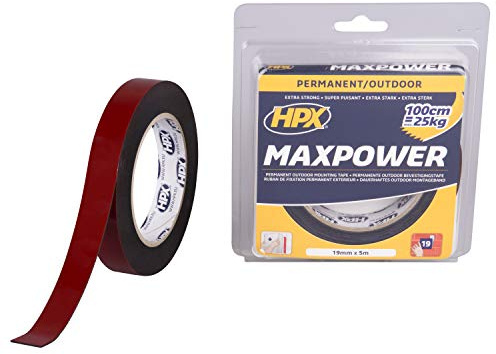 Max Power Outdoor Doppelseitiges Band – Schwarz 19 mm x 5 m