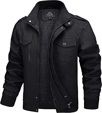 Magcomsen Veste d'hiver chaude en polaire pour homme avec poches multiples - Noir - X-Large