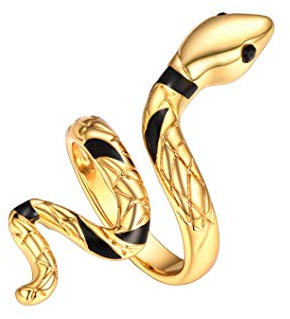 U7 Novelty Long Finger Ring for Women Girls, Cool Snake/Octopus, Charm Leaf Style, Gold/Platinum Plated, Cubic Zirconia Jewellery, Size Adjustable, Send Gift Box