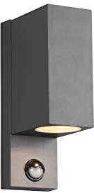 meineWunschleuchte Außen-Wandleuchte Höhe 22cm für Fassadenbeleuchtung, | Bewegungsmelder, 2x GU10 LED, moderne Up and Down Außenleuchte eckig in Anthrazit für die Haus Wand IP44