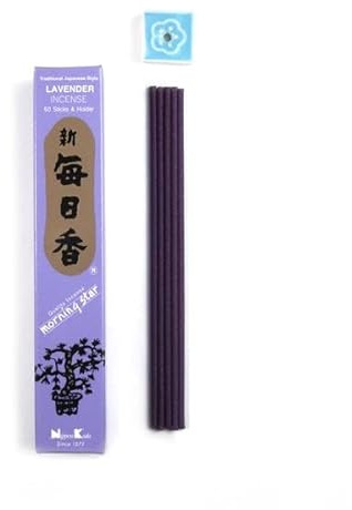 Räucherstäbchen 50 Stück Nippon Kodo Morning Star Lavendel | Japanisches Räucherwerk für Ruhe & Erholung | Natürliche Inhaltsstoffe, raucharm | Duftstäbchen für Meditation