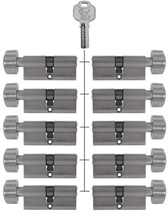 Gleichschließende Schließzylinder 60 mm (30/30 mm) inkl. 3 Schlüssel pro Zylinder (Zylinderanzahl nach Wunsch) (25x Knaufzylinder 60 mm (30/30 mm))
