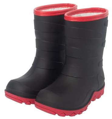 FUNCOO PLUS Kids Lined Wellies, Girls Boys Winter Warm Fleece Rain Boots Children Snow Boots Wellington Boots Size 11 UK Child