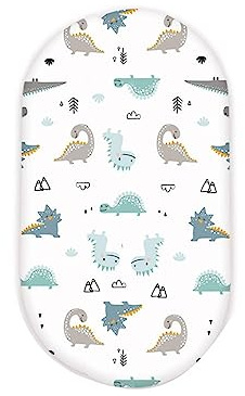 Odot Spannbettlaken für Kinderbett, Weiche Kinderwagen Matratzenbezug, Baby Spannbetttuch Stubenwagen Bezug für Babybett/Beistellbett, mit Gummizug, Perfekte Passform (82x41cm,Dinosaurierwelt)
