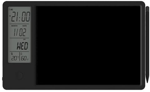 Loufy Calendario elettronico multifunzione da tavolo, con schermo LCD, lavagna per scrivere a mano, per ufficio, promemoria da scrivania, colore: nero, facile da usare