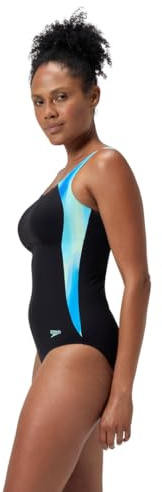 Speedo Shaping LunaLustre Printed Traje de baño para Mujer, Arctic Glass, 36