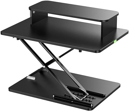 Höhenverstellbarer Sitz-/Stehpult, Konverter für Büro, Laptop und Monitor, Schreibtisch-Arbeitsplatz, Bürotisch, Sitzerhöhung (schwarz)