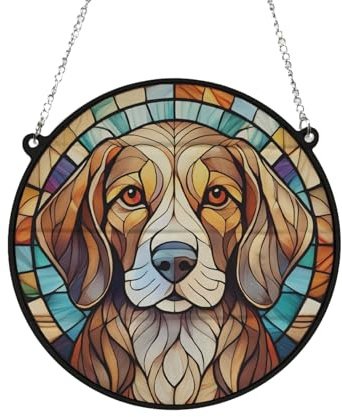 Beagle Stained Glass Effect Suncatcher Gift for Dog Lovers - 19cm