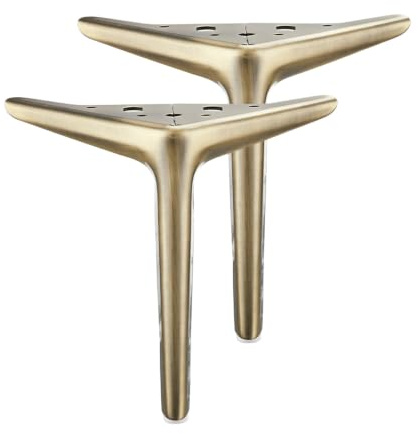 ETOPARS Möbelben metall triangel fötter ersättning för skåp byrå soffa stol arbetsbänk, förpackning med 2 (brons, 10 cm)