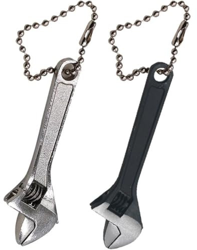 Glixoft 2 Pcs Small Adjustable Spanner with Chain Multifuction Jaw Spanner Wrench Repair Tools for Industry and Auto Repair