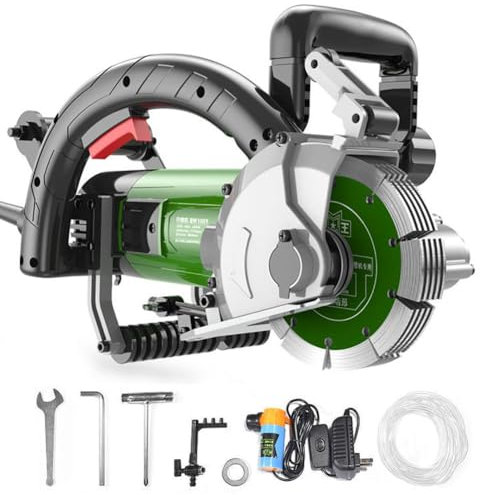 Scanalatrice elettrica, Scanalatore per muri Elettrico da 4500 W con Doppio Design per la rimozione della Polvere, Larghezza scanalatura 42 mm, profondità scanalatura 38 mm, Fresa per calcestruzzo