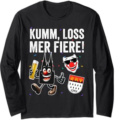Kösch Kölle Alaaf Konfetti Karneval Fasching Kölner Dom Langarmshirt