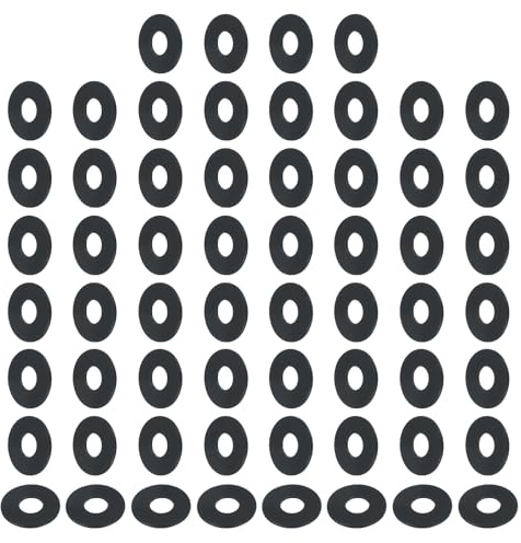 PATIKIL 120 piezas Arandelas planas de nylon M8 8mm ID 20mm OD negro | 1mm de grosor, Arandelas redondas planas de sellado de plástico, Espaciador Juntas de repuesto