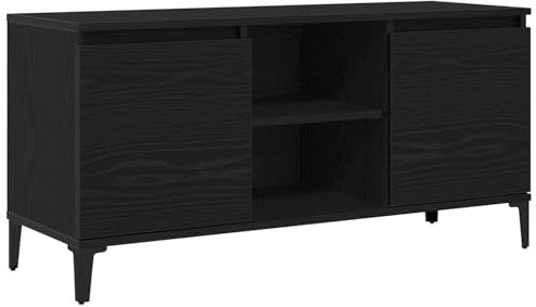 vidaXL Mobile TV Moderno in Rovere Nero con Ampio Spazio di Archiviazione per Soggiorno e Camera da Letto Elegante Struttura in Legno Ingegnerizzato Mobili in Legno Centro di Intrattenimento Casa Uni